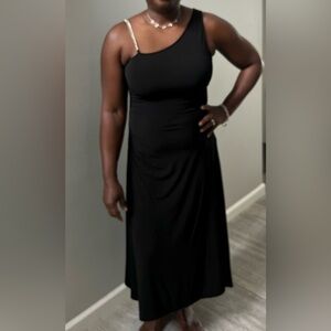 MICHAEL Michael Kors Black One-Shoulder Dress